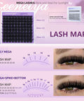 5 Styles Lash Clusters Kit With Volume Mega Full Bottom Spike Extensions Lash Bond And Seal, lash map, and application styles