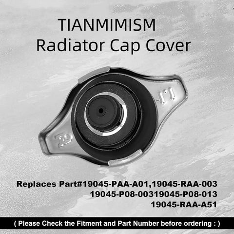 Close-up of Honda Radiator Cap Replacement Red Metal Cap Cover For 1994 To 2006 Accord 1992 To 2005 Civic