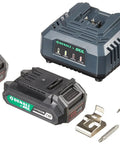 20V Cordless Drill Driver Kit with Two 2Ah LiIon Batteries and a Two Point Four Amp Charger in blue