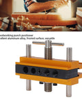 Self Centering Doweling Jig Kit Metric Adjustable Width Drilling Guide with Six Bushings, Aluminum Alloy Gold Finish
