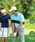 Golf Swing Arm Band Training Aid For Correct Posture And Stable Swing Pro Grade Foldable Elastic Band Arm Trainer on two golfers