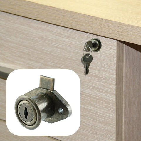 Heavy Duty Zinc Alloy Cabinet Drawer Lock With Antique Bronze Finish, Includes Secure Keys on kitchen drawer.