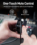 Person using One-Touch Mute Control on Wired In-Ear Monitor Amplifier With XLR And TRS Inputs, Mono And Stereo Modes