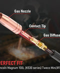 Pro Grade MIG Welding Gun Kit With.035 Tip Nozzle Diffuser For Lincoln Magnum 100L And Tweco Mini 1 Torches diagram
