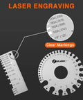 Round Dual Sided Wire Gauge And Sheet Thickness Gauge Set In Stainless Steel Welding Measurement Tool 2 Piece