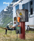 50 Amp RV Surge Protector With 16000 Joules, Waterproof Cover, Circuit Analyzer, outdoor use near camper