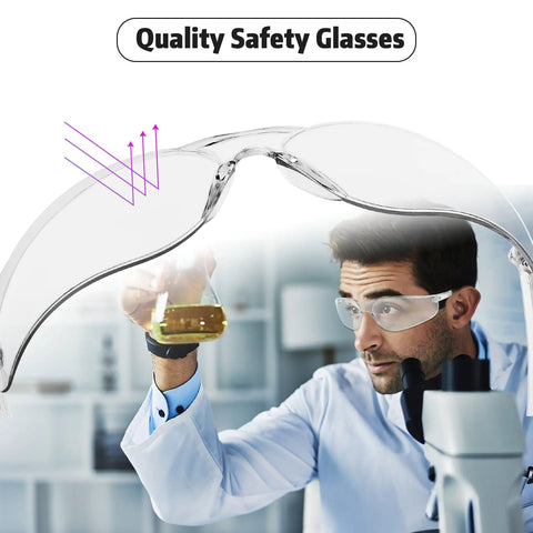 Tough As Nails Ansi Z87.1 Certified Safety Glasses For Men Scratch Resistant Polycarbonate Lens Impact Proof Protective Eyewear used in laboratory.