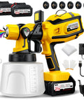 True Heavy Duty Cordless Paint Sprayer With Two Monster 4000mAh Batteries For Smooth Indoor Outdoor Projects Zero Sweat Pro Level Finish Guaranteed Today, showcasing sprayer, batteries, and accessories.