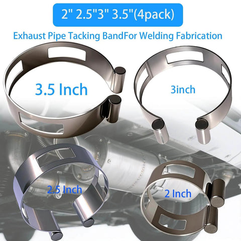 Stainless Steel Exhaust Tack Welding Clamp-On Kit For 2 Inch, 2.5 Inch, 3 Inch, And 3.5 Inch Pipes, corrosion-resistant