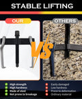 Comparison of Built Tough Dual Purpose 2 Jaw Car Bearing Puller With Adjustable Design and a competing tool on a granite surface.