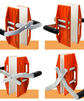 2-pack granite carrying clamps with white rubber-lined jaws and orange frames for lifting marble, glass, slabs and plywood