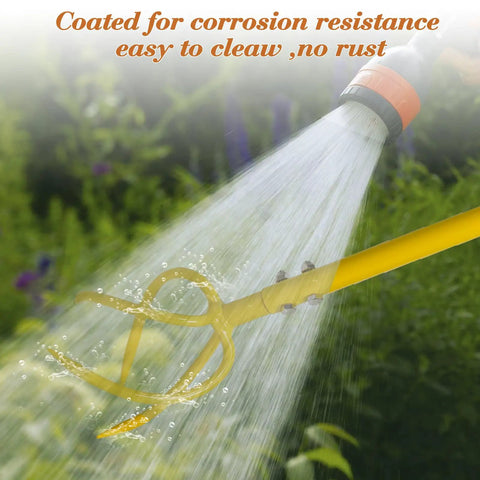 Garden Hand Tiller Claw With Wide Longer Tines Dig In Deep Twist Tiller Cultivator under water spray