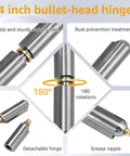 4 Inch Weld On Bullet Hinges Heavy Duty 8 Pack Built Tough For BBQ Smoker Gate Door Trailer Metal Gate And More Carbon Steel Construction