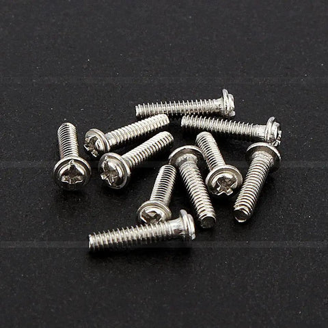 Badass Slick Stainless Steel Micro Screws And Nuts Kit For Eyeglasses Smartwatches Phones Tablets Laptop Repair Assorted Tiny Fasteners laid out on black surface.