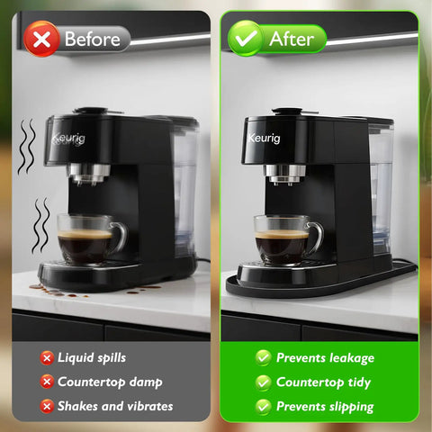 Silicone Coffee Mat 15.8 Inch By 11.8 Inch Bar Mat For Countertop Heat Resistant Non Slip Leak Proof Fit For Most Coffee Makers