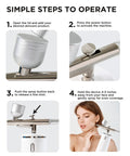Step-by-step use of Rechargeable Handheld High Pressure Facial Micro Nano Mist Injector Sprayer Portable Cordless Spray Gun Compressor