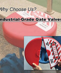 Red valve lockout device for water spigots and hose bibs rotating plastic outdoor protector padlock, installed on faucet.