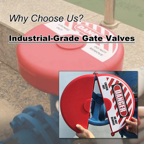 Red valve lockout device for water spigots and hose bibs rotating plastic outdoor protector padlock, installed on faucet.