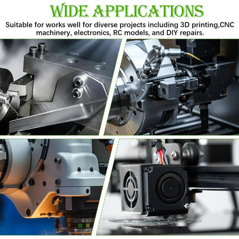 Industrial machines using 380 Piece M4 Hex Socket Head Cap Bolts Set With 6mm 8mm 12mm 16mm 20mm 30mm Lengths, 4mm Thread