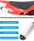 One Point One Inch Motorcycle Slip On Muffler Universal 28mm Exhaust Silencer for Dirt Bikes side view with installation features