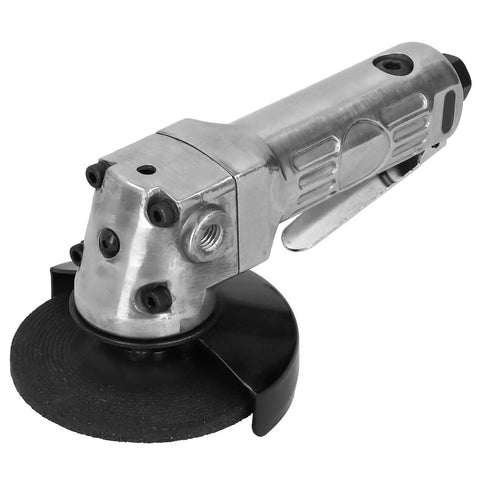 Tough As Nails 4 Inch Pneumatic Air Angle Grinder Cranking Out 11000 Rpm for steel cutting and polishing tasks.