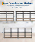 Heavy Duty Five Tier Metal Shelving Unit With Reinforced Steel Frame And Adjustable Thick Mdf Shelves Rock Solid Garage Storage Rack, 4 size options