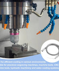 Rock Solid Mist Coolant Spray Tube With Slick Round Nozzle G One Quarter Thread Iron Plated Steel Water Oil Cooling Line Rapid Hookup For Cnc Lathe Milling Drill Machine Shop 800mm in use on CNC machine.