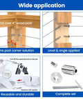 Invisible Cable Railing Kit For Wood Posts 4x4 To 8x8 One Eighth Inch Stainless Steel Swage Lag Screws, 20 Pack shown with application examples.
