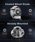 Rock Solid Front And Rear Wheel Bearing Hub Assembly Kit for Ford Flex Taurus Lincoln Mks Mkt, featuring coated wheel studs.