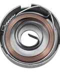 Top Shelf Drill Press Quill Return Spring Replacement Coil Assembly One Set Hickory Tough Steel Build view of coiled spring inside metal casing