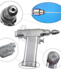 Professional Veterinary Mini Electric Bone Drill With Dual Batteries Adjustable Chuck And Sterilization Case For Sharp Small Animal Surgery Kicking Out 800 To 1200 Rpm Slick Operation close-up of drill head and adjustable chuck