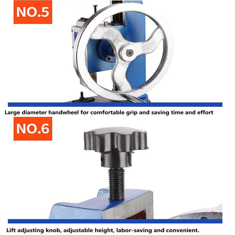 Heavy Duty Manual Arbor Press Featuring Precision Handwheel And Cast Iron Core Built Like A Tank For Tough Shop Jobs Rock Solid Workhorse Smooth Turning Action Reliable Benchtop Press detail of large diameter handwheel and adjustment knob