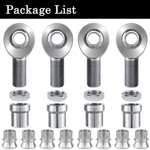 Street Hardened 7/8 Inch Heim Rod End Panhard Bar Kit Featuring Chromoly Joints and zinc coated jam nuts and spacers.