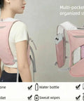 Grab And Go Hydration Running Vest For Men And Women With 500ml Soft Flask, pink vest with multi-pocket storage and adjustable straps.