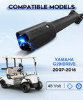 No Sweat Heavy Duty 15 Amp 48 Volt Golf Cart Battery Charger Compatible With Yamaha G29 Drive Models showing plug connector.