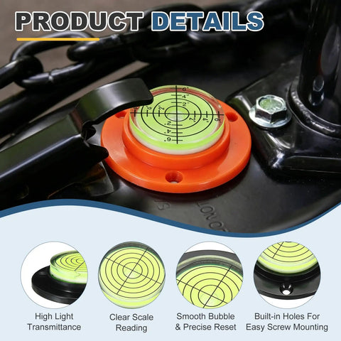 Nexarelle 3pcs Round Bubble Level D:48.9mm, H:12mm Black/Green showing clear scale and built-in mounting holes.