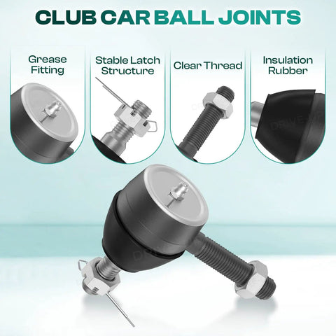 Club Car Golf Cart Steering Kit With Tie Rod Ball Joints And Rack Pinion Drag Link For DS Turf Carryall Villager 1984 To 2008