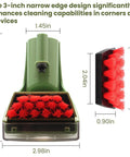 Tough Stain Brush Tool Replacement For Little Green Machine, featuring red bristles, compatible with 4075 2513E models, dimensions shown
