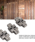 Invisible Concealed Hinges 3 Pack 43mm 180 Degree Zinc Alloy Cross Hinge for Cabinets and Jewelry Boxes No Visible Hinge Smooth Surface Black Nickel Finish Durable Mini Door Hardware showing three hinges in front of wooden door background