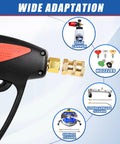 Swivel Power Washer Gun Kit With Extension Wand Adjustable Spray 360 Degree Swivel 4000 PSI 7 GPM Quick Connect M22 14mm adapter