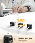 Go To Rotatable Cord Organizer 360 Degree Cable Clips Adhesive Wire Holder For Desk with cables in place