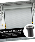 Five Piece Barn Door Track Spacers Kit DIY Friendly For Easy Installation with garage door and black spacer image.
