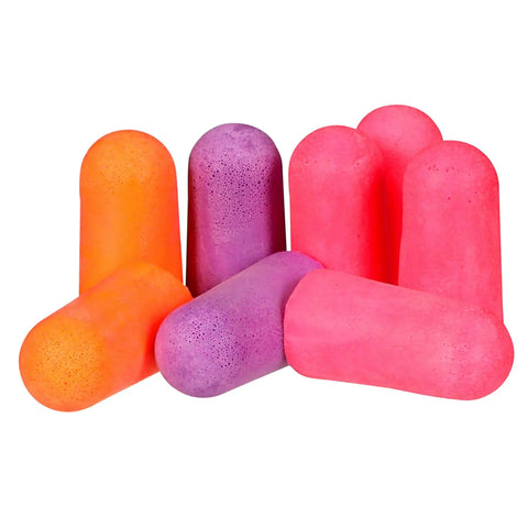 Disposable Earplugs For Concerts And Stadiums NRR 32 dB Soft Smooth Design 4 Pairs Pack easy to insert colorful foam earplugs