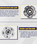 Rear Wheel Bearing And Hub Assembly Compatible With Lexus NX200t NX300 NX300h And Toyota RAV4 2006 To 2018 Rear AWD 5 Lug With ABS Replacement