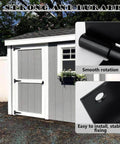 Shed door with Six Pack 6 Inch T Strap Heavy Duty Gate Hinges, black rustproof, showing smooth rotation and easy install features