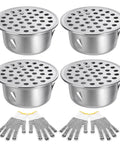4 PVC caps, stainless steel mesh screens, 2 gloves from 2 Inch Vent Pipe Cover Kit With PVC Termination Caps And 304 Stainless Steel Mesh Screens Exhaust End Caps For Furnace And Roof Vents All In One Set Includes Gloves Durable Corrosion Resistant Easy Install