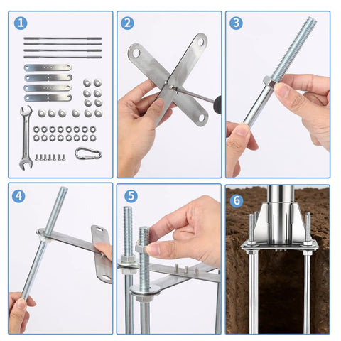 12 Ft Stainless Steel Shade Sail Post Kit With Concrete Base And Mounting Bracket, Heavy Duty 2.36 Inch Diameter Screw Mounted Poles For Patio Garden Deck, Silver Finish, 1 Pack