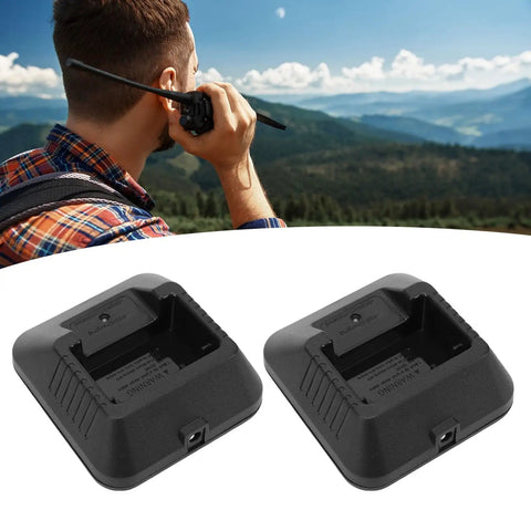 2 Pack UV5R Radio Charger Dock with Built In Indicator Light for UV5R Plus UV5RA UV5RB UV5RC UV5RD UV5RE Two Way Radios ABS