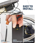 Installation steps for Farmhouse Wood Flush Mount Ceiling Light 12 Inch 2 Light Dimmable Fixture showing wire connection and canopy attachment.