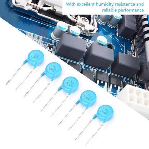High Voltage Ceramic Disc Capacitors Set 20 Kv 1000 Pf Pro Grade HV Cap Kit For Uhf Instruments X Ray Machines And Electrostatic Generators Five Pieces Ships Worldwide blue 20kV discs on PCB